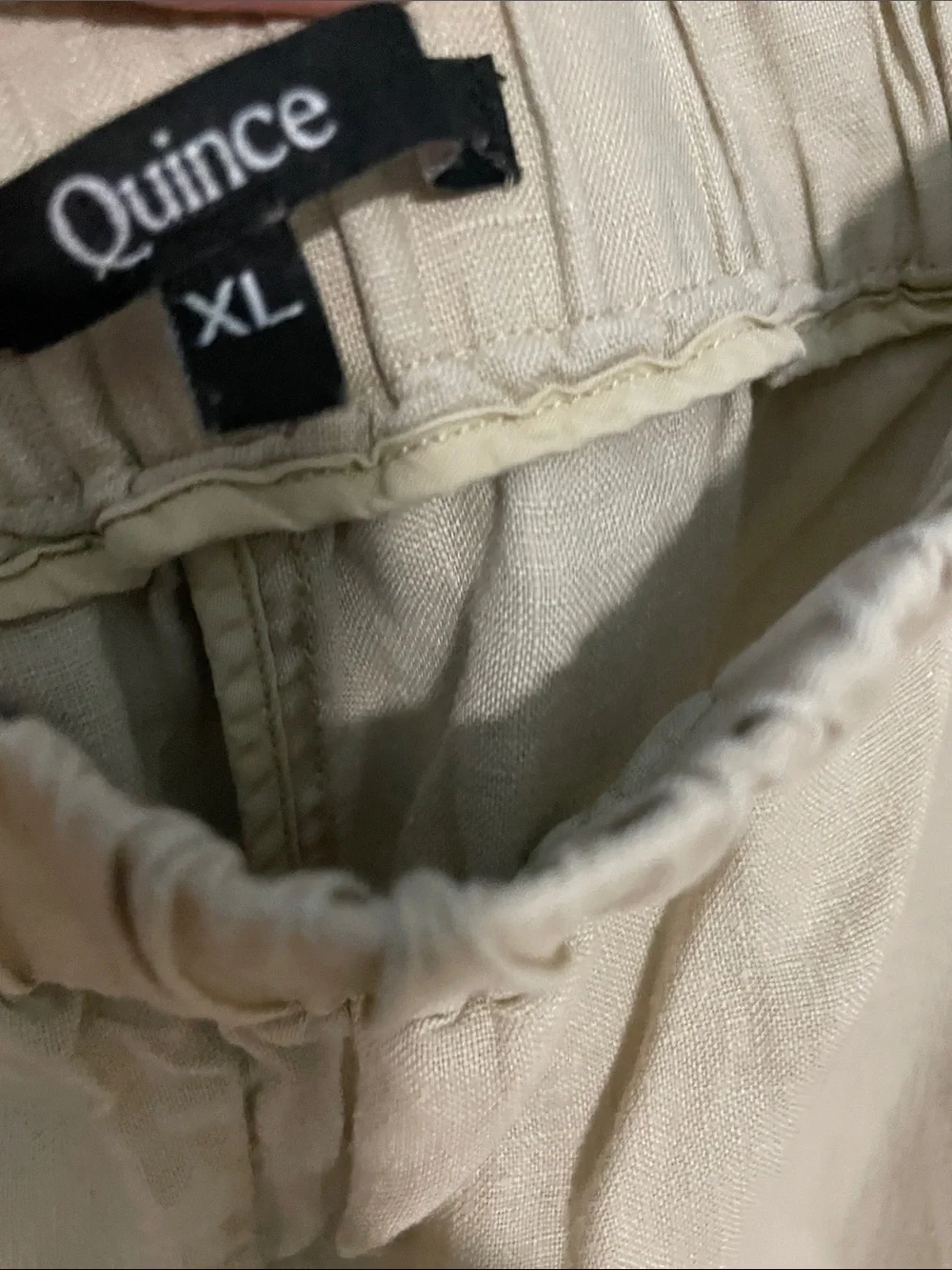 Women's Quince XL linen Casual Elastic-Waist Pants - Khaki